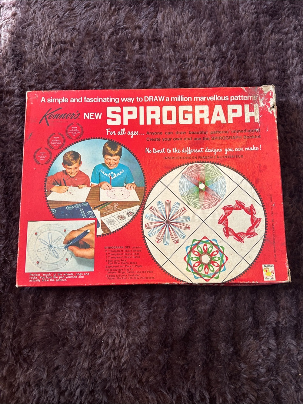 Kenner Spirograph Drawing Set – Red Pattern Designer 1968 - Picture 2 of 8